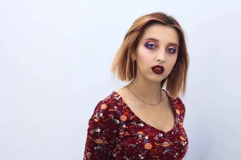 Model posing for the camera on a white background Stock Photos