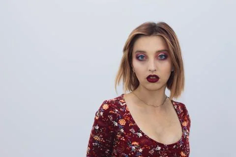 Model posing for the camera on a white background Stock Photos