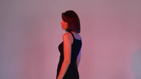 Model posing on pink background Stock Footage 146194471