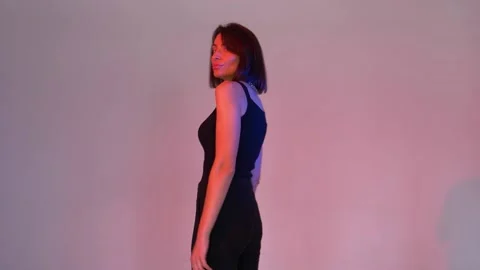 Model posing on pink background Stock Footage 146194719