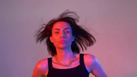 Model posing on pink background Stock Footage 146195256