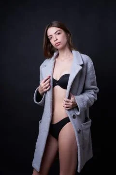 Model posing in studio during classic test shoot Stock Photos