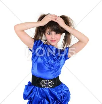 Model posing in studio with hand on his head Stock Photos