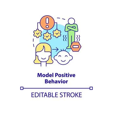 Model positive behavior concept icon Illustrazione stock