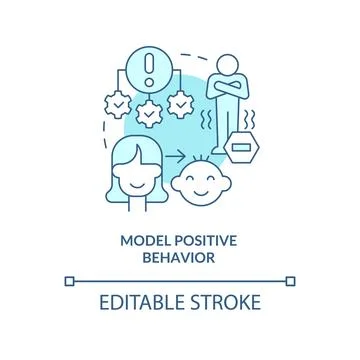 Model positive behavior turquoise concept icon Illustrazione stock