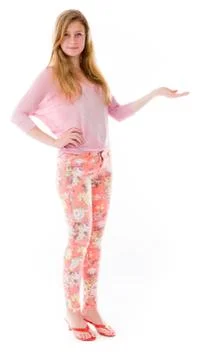 Model presenting showcasing with hand Stock Photos