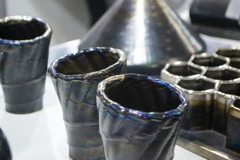 Model printed 3D printer metal Object created 3D printer from melting meta 스톡 사진