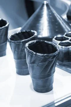 Model printed 3D printer metal Object created 3D printer from melting meta 스톡 사진