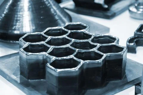 Model printed 3D printer metal Object created 3D printer from melting meta Stock Photos