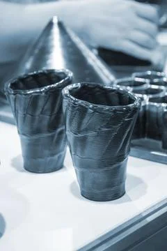 Model printed 3D printer metal Object created 3D printer from melting meta 스톡 사진