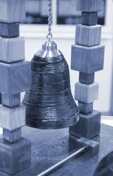 Model printed 3D printer metal Object created 3D printer from melting meta Stock Photos