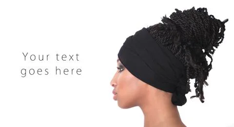 Model profile with braids card Stock Photos