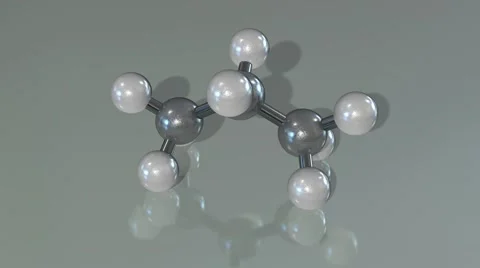The Model of the Propane Molecule on Gray Background Video stock 56343536