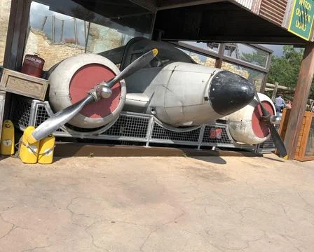 Model Of Propeller Plane After Crash Landing Stock Photos