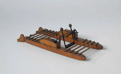Model of a Prototype Dispatch Vessel.Model of a catamaran advanced on the ... Stock Photos