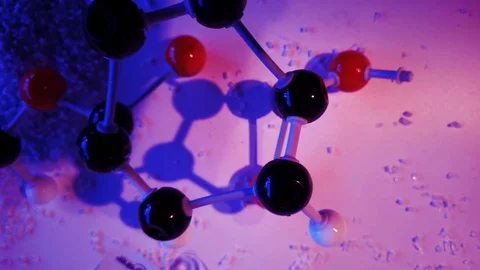 Model prototype for molecular structure of atoms  Stock Footage 129885003