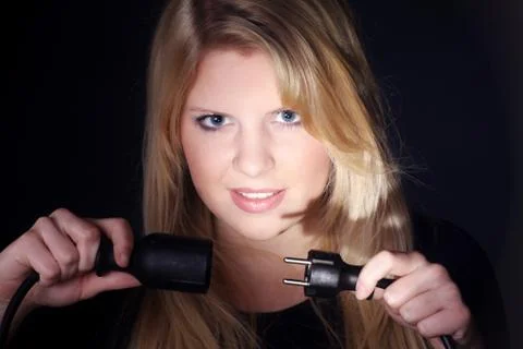 Model pulled plug Stock Photos