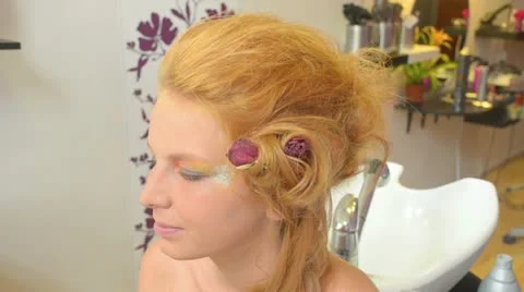 Model putting makeup Stock Footage 12173245