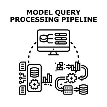 Model query processing pipeline data analysis system 스톡 일러스트