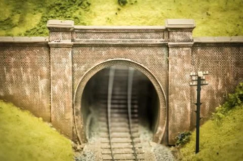 Model railway bridge Stock Photos