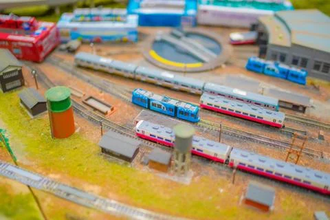 Model railway scenery Stock Photos