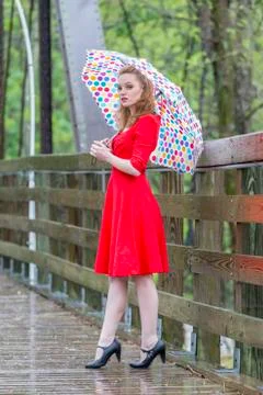 Model In The Rain Stock Photos