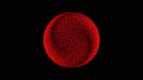 Model of a red sun in motion, on a black background Stock Footage 157727014