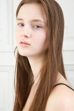 Model with relaxed expression on face Stock Photos