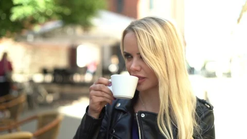 Model release Close up Portrait blue eyes blonde smiling Young beautiful girl Stock Footage 91204441