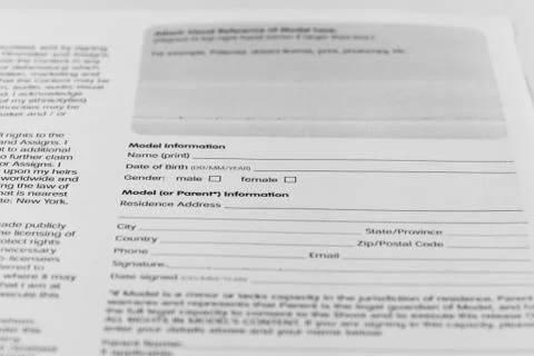 Model release document Stock Photos