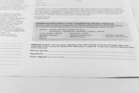 Model release document Stock Photos