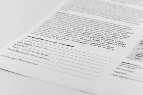 Model release document Stock Photos