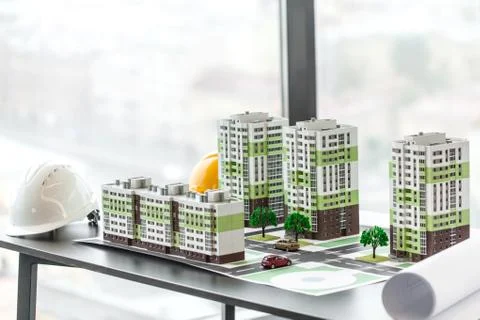 Model of residential quarter Stock Photos