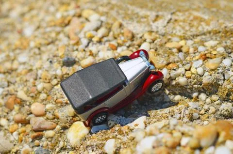Model of retro car Stock Photos