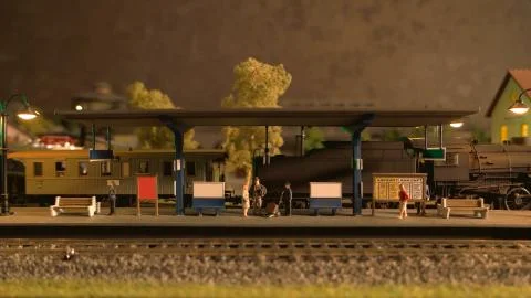 Model of retro train station. Foto stock