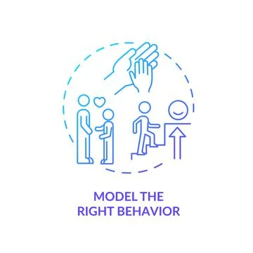 Model right behavior blue gradient concept icon Illustrazione stock