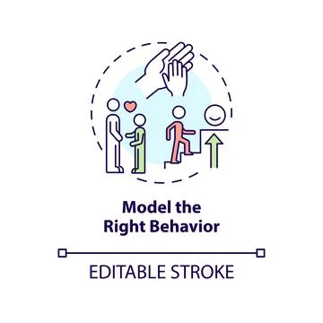 Model right behavior concept icon Illustrazione stock