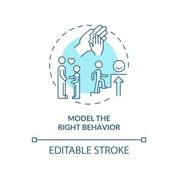 Model right behavior turquoise concept icon Illustrazione stock