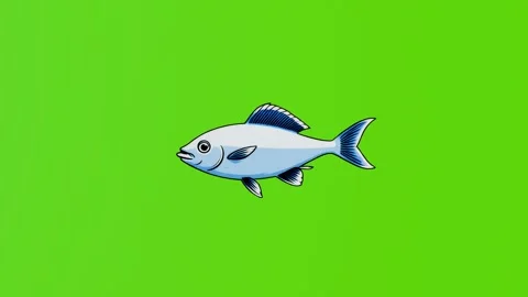 A model of a river fish on a green background Stock Footage 284247668