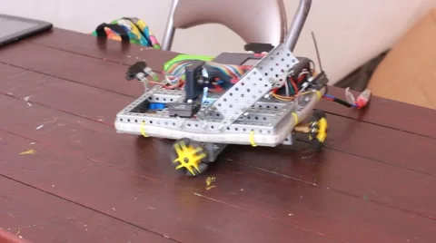 Model of robot riding on the table Stock Footage 63503591