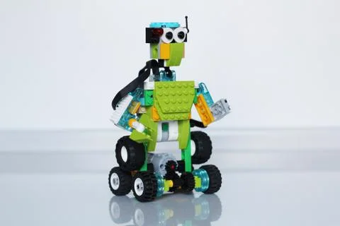 Model a robot with your own hands. Child development. Stock Photos