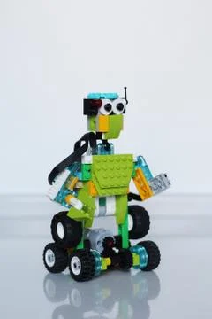 Model a robot with your own hands. Child development. Stock Photos