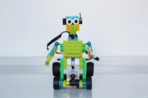 Model a robot with your own hands. Child development. Stock Photos