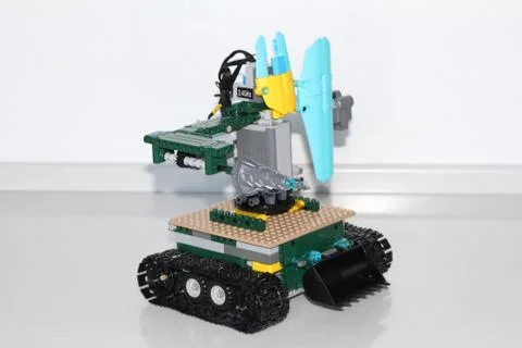 Model a robot with your own hands. Child development. Stock Photos