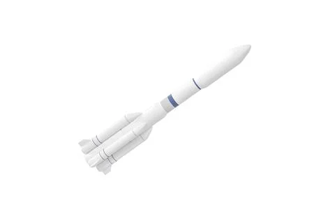 Model rocket with white background, 3d rendering. Stock Illustration