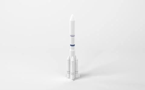Model rocket with white background, 3d rendering. Stock Illustration