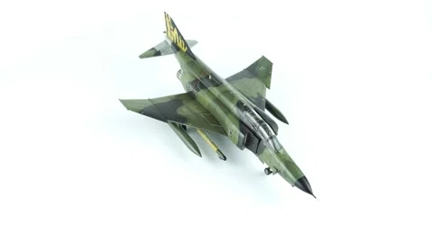 Model Rotating Airplane Phantom Two Fighter. Stock-Footage 285399414