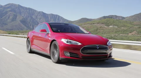 Model S Right Front Driving and Passing Camera Stock-Footage 64830787
