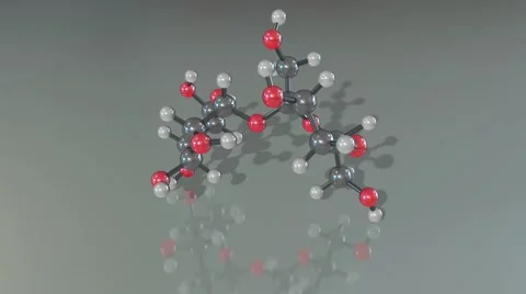 The Model of the Saccharose Molecule on Gray Background Video stock 61202247