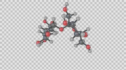 The Model of the Saccharose Molecule on a Transparent Background Video stock 61202277